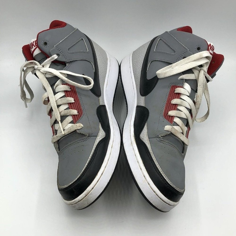 Nike Alphaballer Mid Sneaker Gray Red Basketball Men’s Shoe Size 10.5 487858-060 - Picture 4 of 12